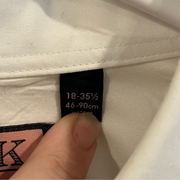 PINK Thomas Pink classic white button down long sleeve shirt 18-35 1/2 - Picture 3 of 12